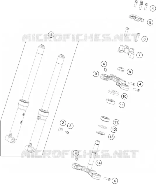 FORCELLA ANTERIORE / PIASTRA STERZO INFERIORE