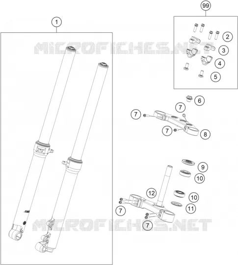 FORCELLA ANTERIORE / PIASTRA STERZO INFERIORE