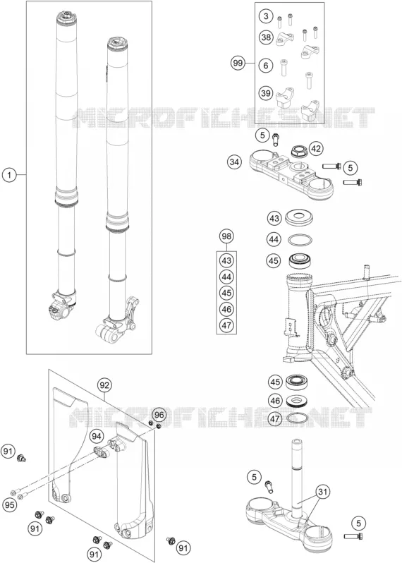 FORCELLA ANTERIORE / PIASTRA STERZO INFERIORE
