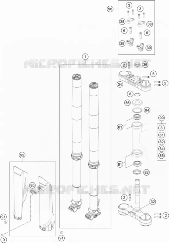 FORCELLA ANTERIORE / PIASTRA STERZO INFERIORE