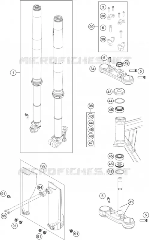 FORCELLA ANTERIORE / PIASTRA STERZO INFERIORE